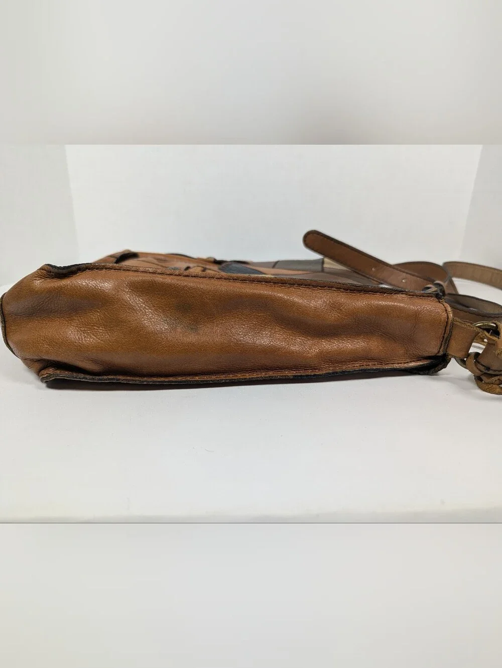 Patricia Nash Patchwork Armeno Genuine Leather Messenger Bag Crossbody Purse
